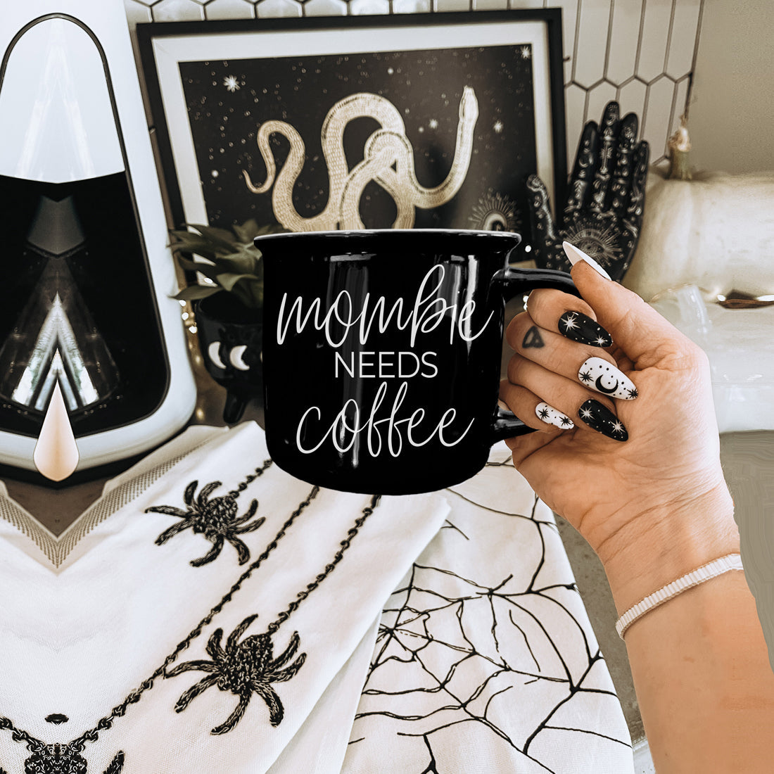 Halloween Lover Mom Birthday Present Coffee Mug Mombie Theme
Halloween Birthday Mom Gift Mombie Coffee Mug
Funny Zombie Mom Halloween Coffee Cups